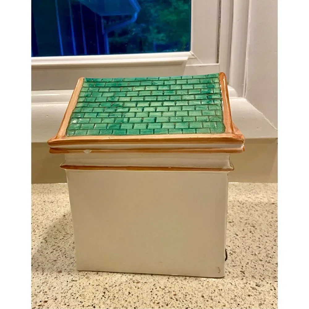 Dansk Portugal 1738 Brownstone Ceramic Food Canister RARE Green Roof (Have Set)